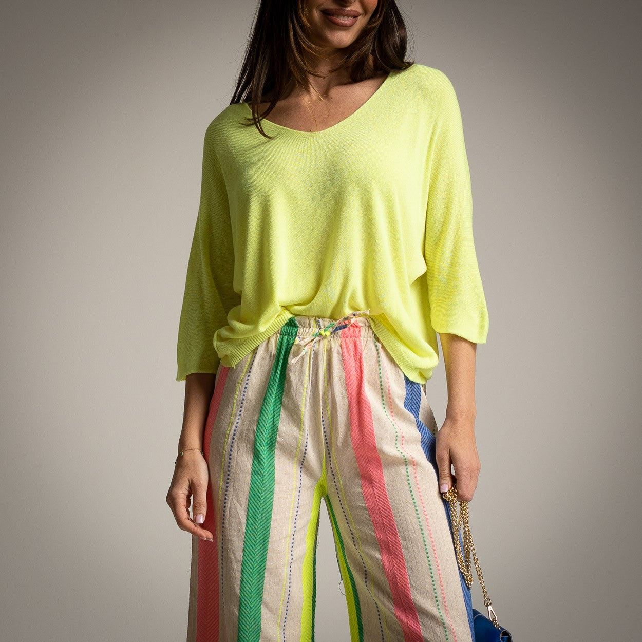 Jersey Fino de Angora Amarillo Fluor