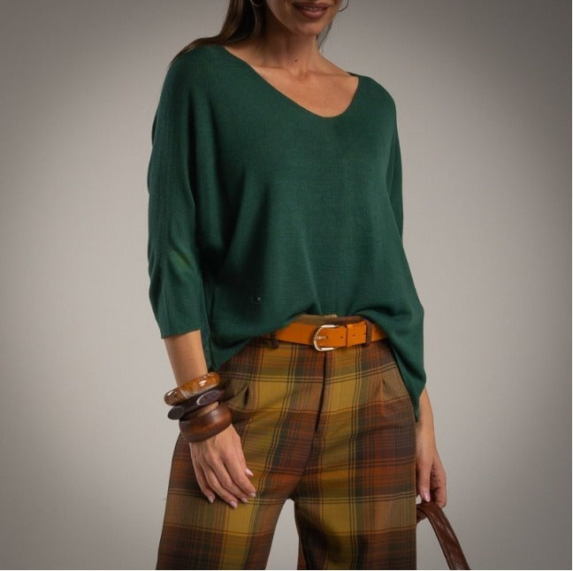 Jersey Fino de Angora Verde Botella