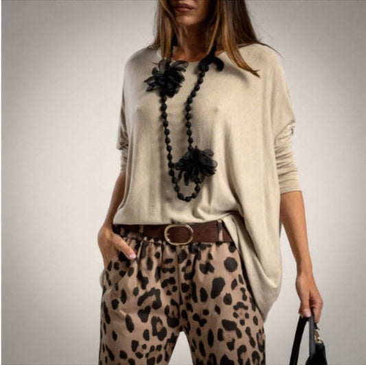 Jersey Oversize Beige Punto Fino