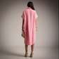 Kaftan a rayas fucsia fluor y blancas Moda 50