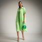 Kaftan de algodon a rayas verde y blanco