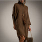 Maxi Poncho chocolate con flecos