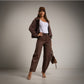 Pantalón Bombacho marrón chocolate de antelina