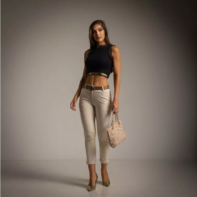 Pantalón Pitillo Crudo MANGO ZARA Tallas Grandes
