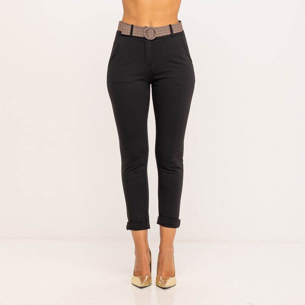 Pantalón Pitillo NEgro con cinturón MANGO ZARA Tallas Grandes