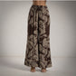 Pantalón marron chcolate estampado pasley satinado