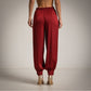 Pantalon aladin satinado burdeos