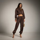 Pantalon aladin satinado marron chocolate