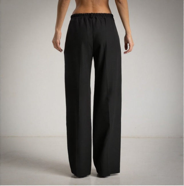 Pantalon con pinzas y cintura elastica traje etoile negro 