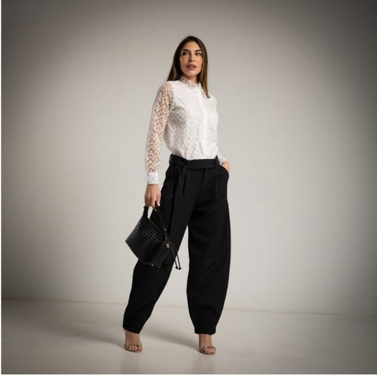 Pantalon negro de vestir ballon