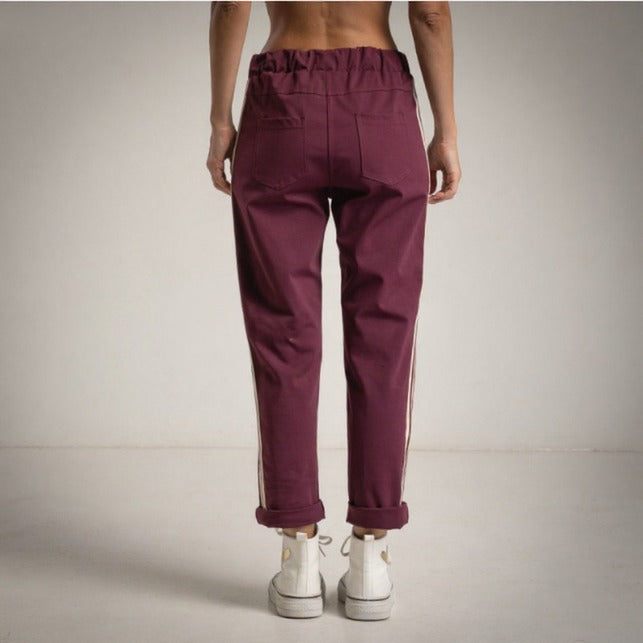 Pantalon sport color burgundy