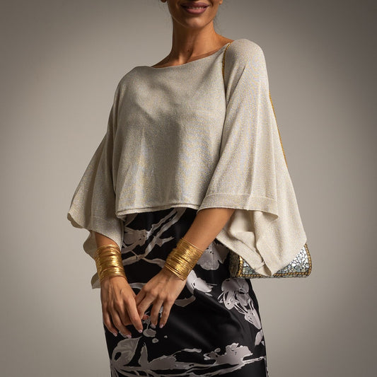 Sweater Capa Beige Plata CHRIS BOTTI SHOP