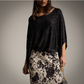 Sweater Capa  Crop NEgra Brillante