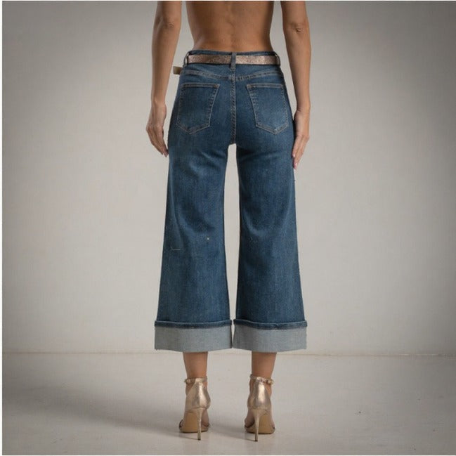 Tejanos acampanados capri con brillantes