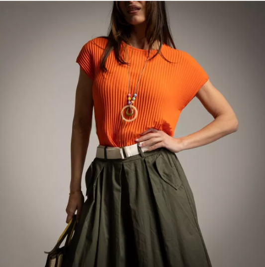 Top Plisado Naranja Carlota and CO