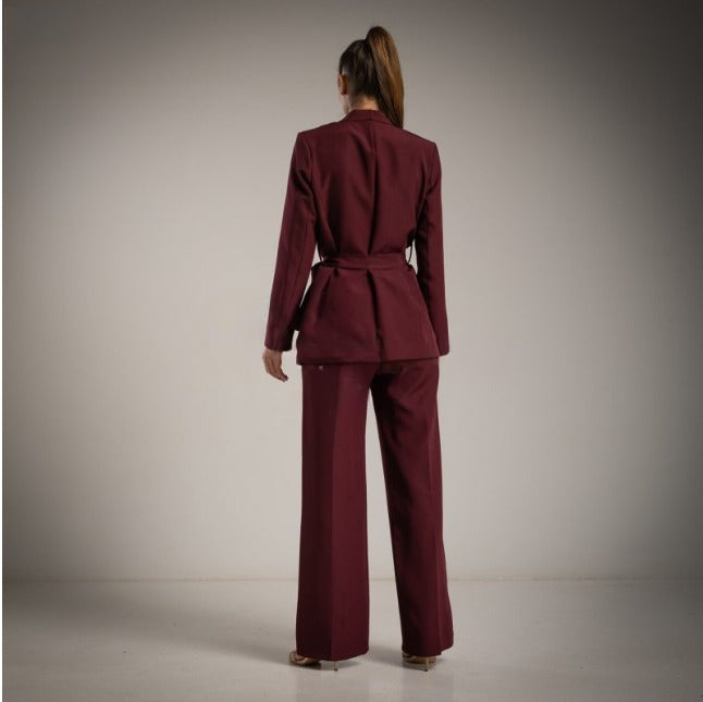Traje pantalon burgundy Tallas Grandes