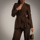 Traje pantalon chocolate Tallas Grandes
