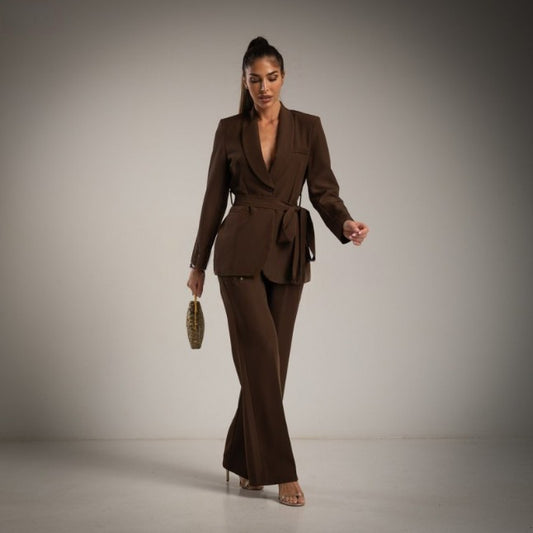 Traje pantalon chocolate Tallas Grandes
