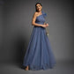 Vestido de Fiesta de Tul largo Azul EL VESTIDOR DE CANDELA