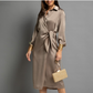 Vestido Beige Satinado