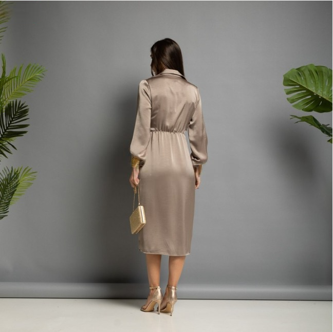 Vestido Beige Satinado