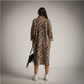Vestido Animal Print Taupe Con Catrina de entejuelas enla Espalda