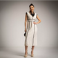 Vestido Casual Beige Algodon