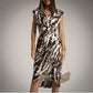 Vestido Entallado Midi de Fiesta animal Print