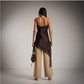 Vestido Lencero Satinado Asimetrico chocolate