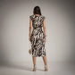 Vestido Entallado Midi de Fiesta animal Print
