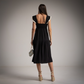 Vestido Negro cuerpo Corse con vivos en contraste Moda50