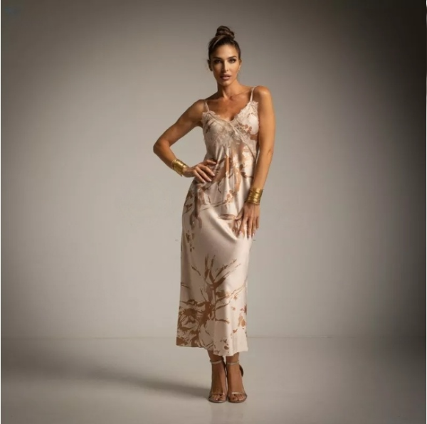 Vestido Lencero Blanco y Oro CARLOTA AND CO