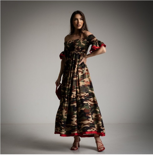 Vestido Ranchera Camuflaje Kaki Chris Botti Shop