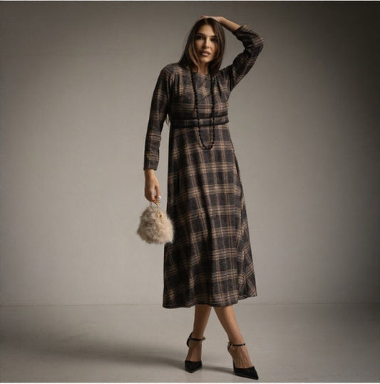 Vestido Tartan Marron