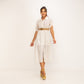 vestido camisero con cinturón de algodon blanco 
