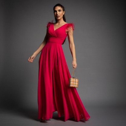 Vestido Fucsia largo de Ceremonia