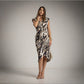 Vestido Entallado Midi de Fiesta animal Print