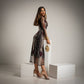 Vestido de Tul Animal Print Burgundy Moda50