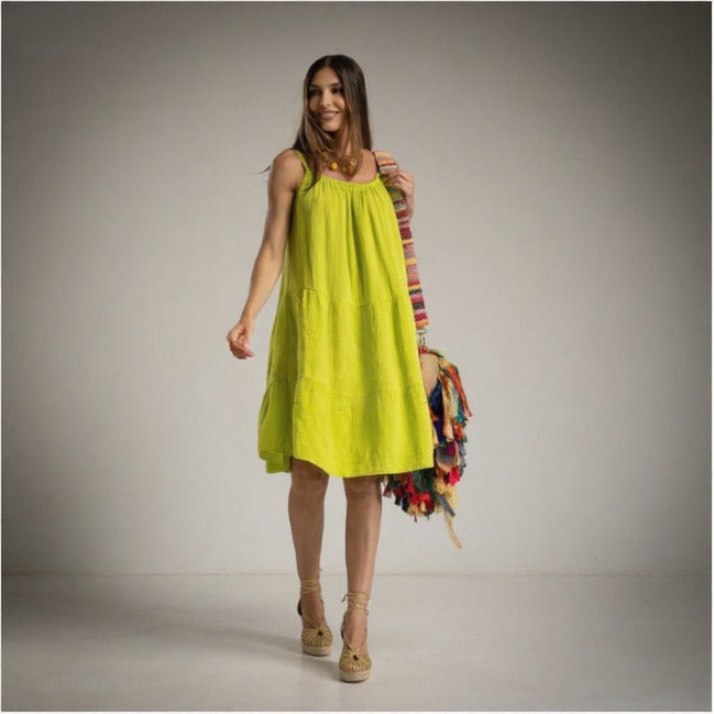 Vestido de algodón corto lima