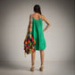 Vestido de algodon corto azul verde Moda50