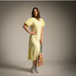 Vestido de algodon manga batista amarillo vainilla Moda0