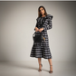 Vestido de cuadros blanco y negro