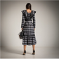 Vestido de cuadros blanco y negro