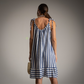 Vestido de playa a rayas azul marino Moda50