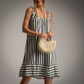 Vestido de playa a rayas kaki