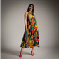 Vestido estampado cuello halter Carlota and CO