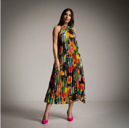 Vestido estampado cuello halter Carlota and CO