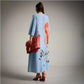 Vestido holgado azul estampado amapola Chris Botti Shop