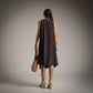 Vestido marron chocolate al bies con volantes