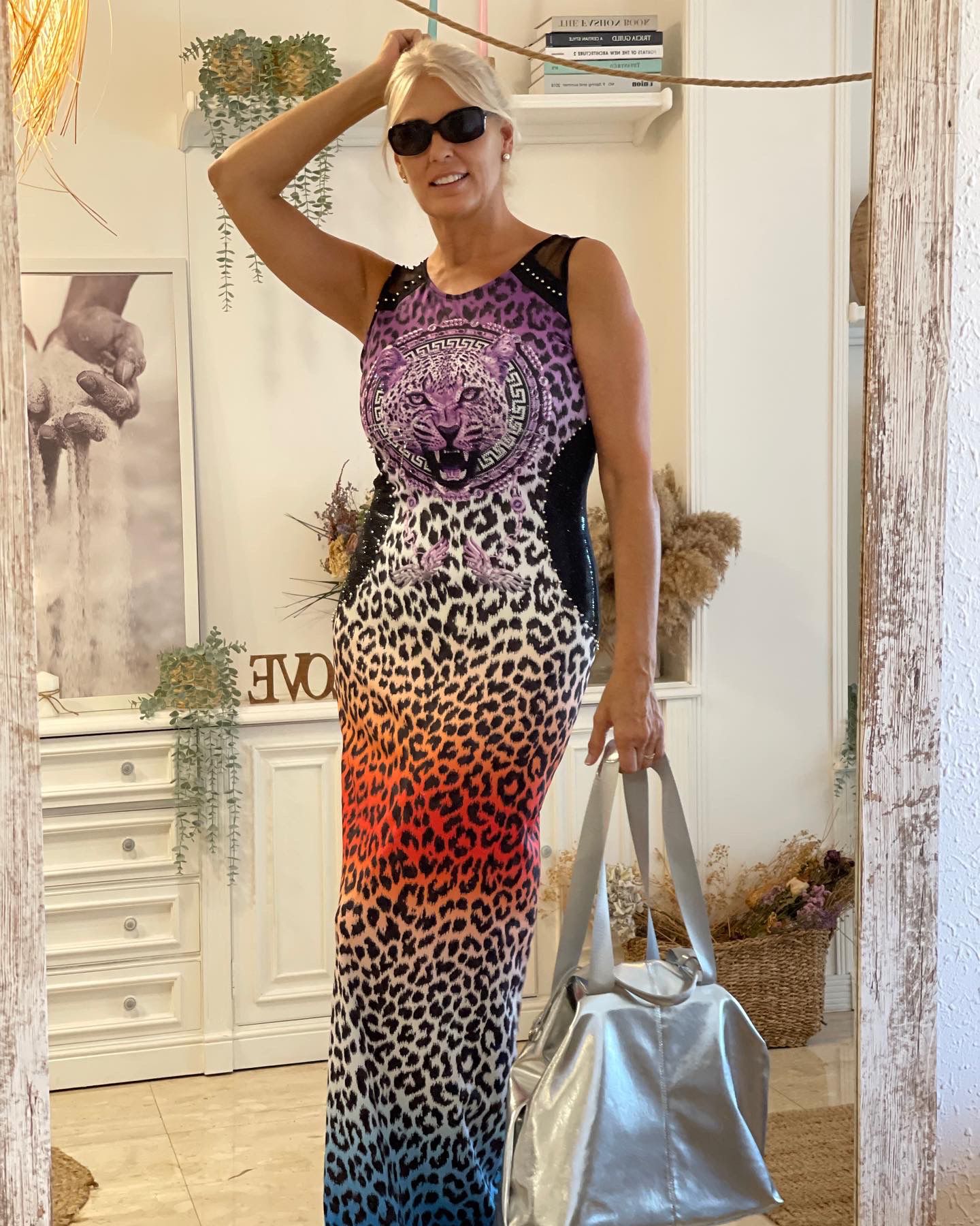 Vestido Animal Print Swaroski